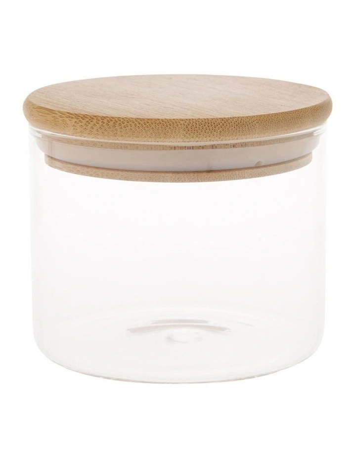 Bamboo And Glass 460ml Storage Canister With Lid