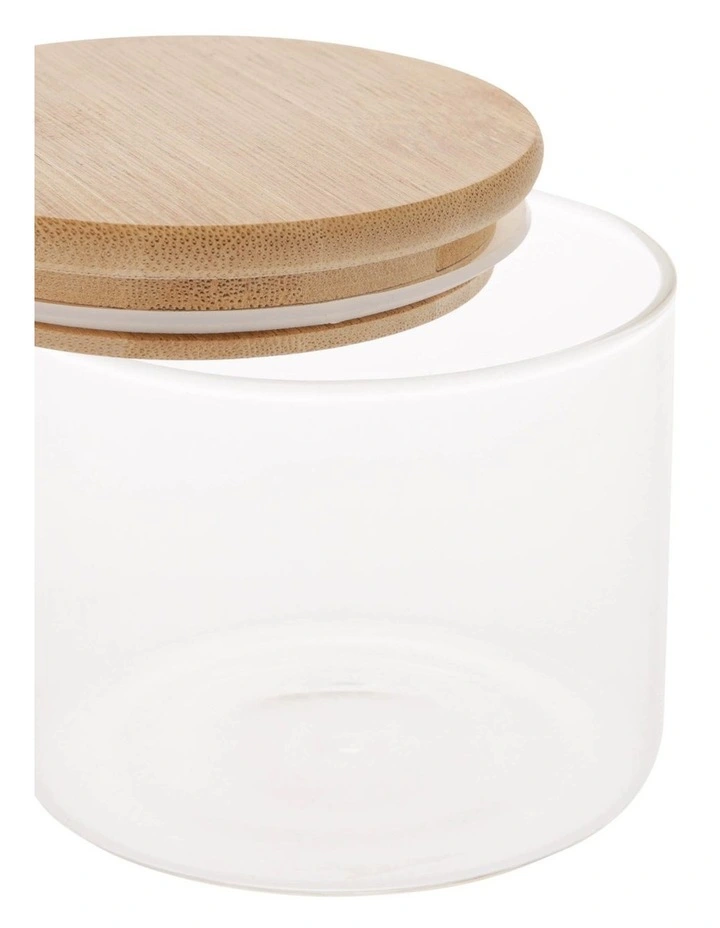Bamboo And Glass 460ml Storage Canister With Lid - Image 3