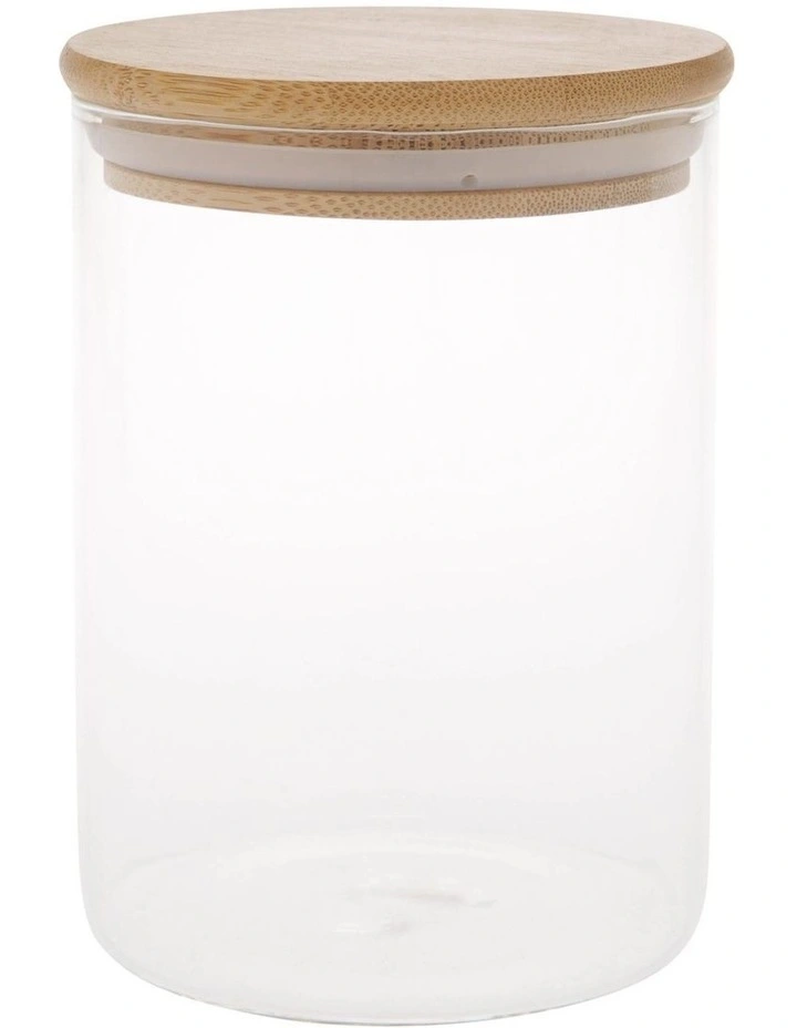Bamboo And Glass 840ml Storage Canister With Lid