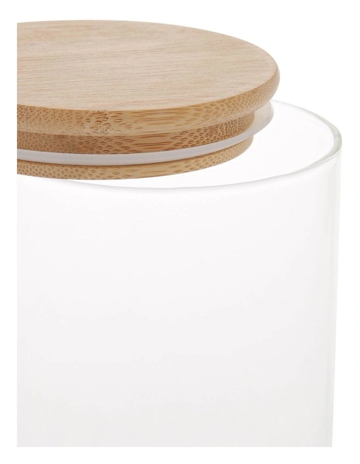 Bamboo And Glass 840ml Storage Canister With Lid - Image 3