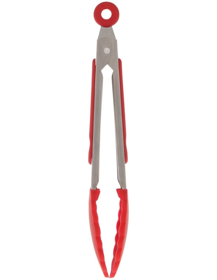 17cm Mini Tongs With Silicone Tip Red