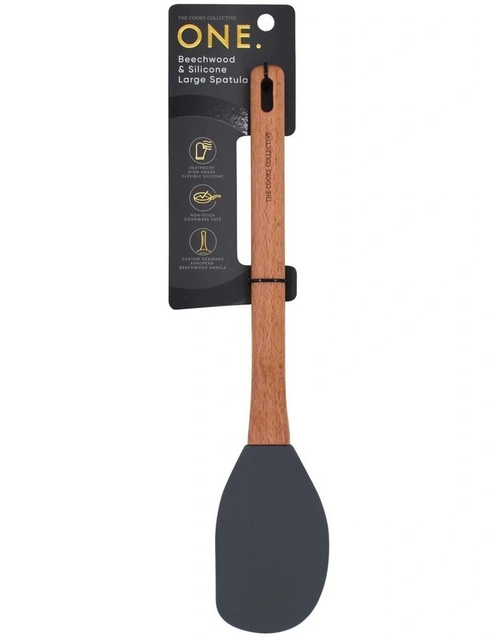 ONE Large Beechwood/Silicone Spatula