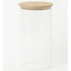 Round Bamboo And Glass Storage Canister With Lid 2150ml