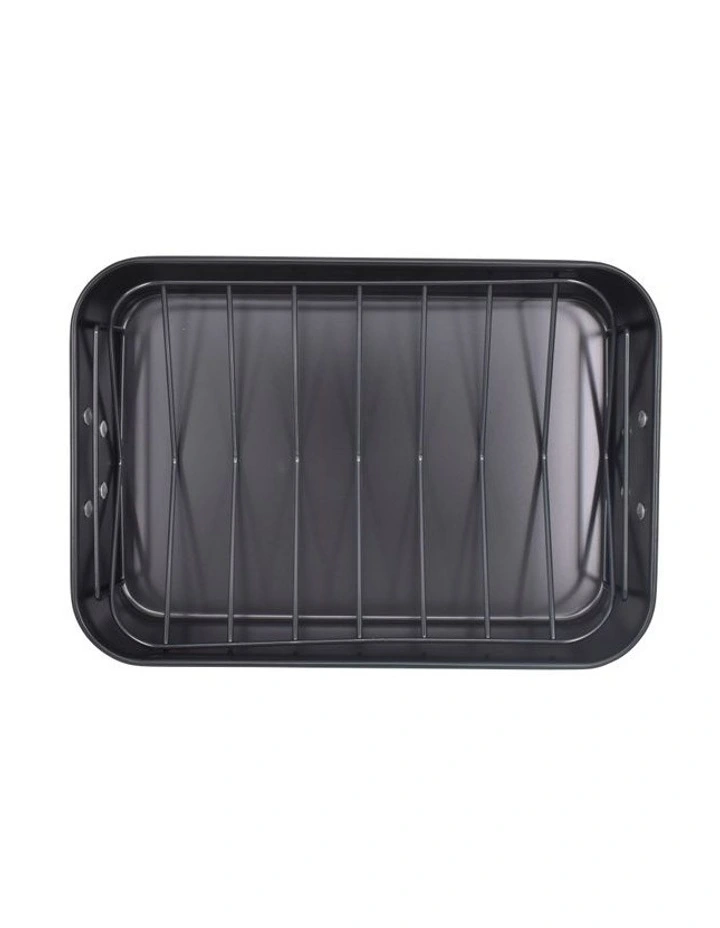 Colours Non-Stick Roaster With Rack 39x17x8cm In Navy - Image 2