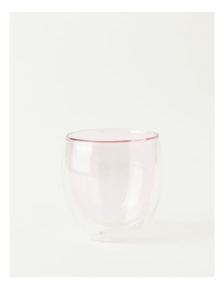 250ML Set Of 2 Double Wall Glass Pink