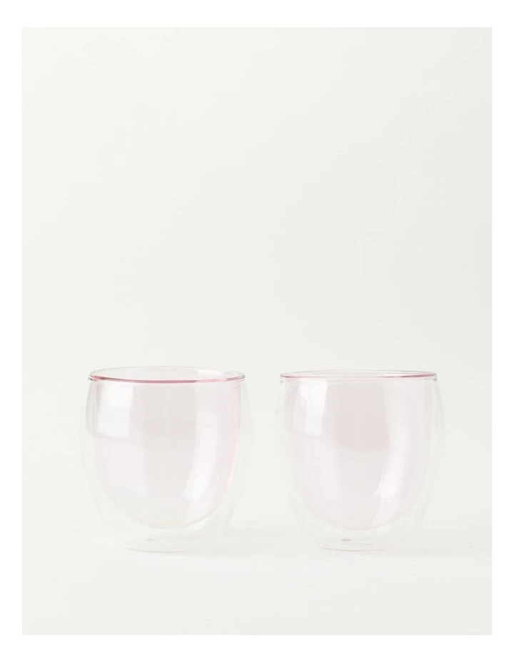 250ML Set Of 2 Double Wall Glass Pink - Image 3