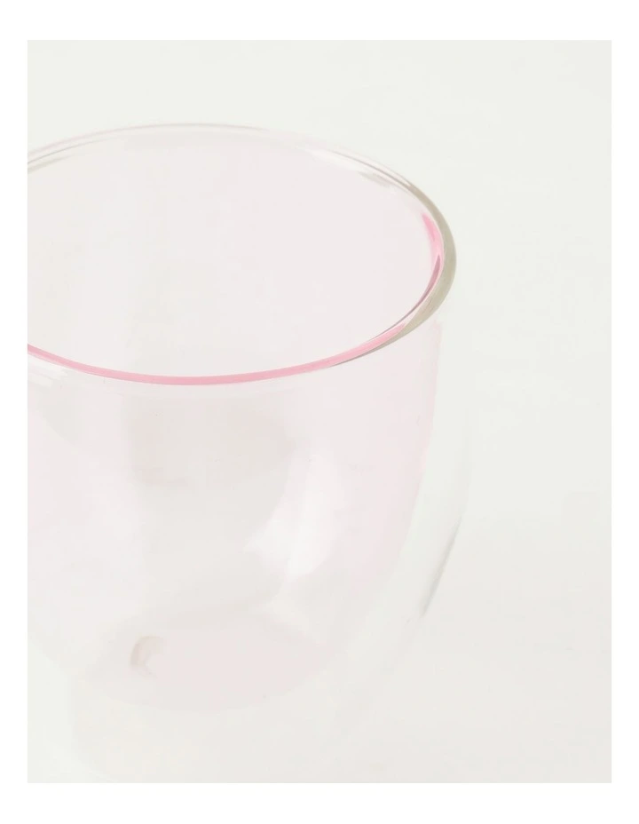 250ML Set Of 2 Double Wall Glass Pink - Image 4