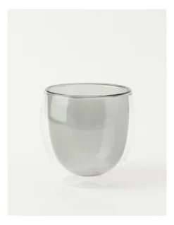 250ML Set Of 2 Double Wall Glass Grey