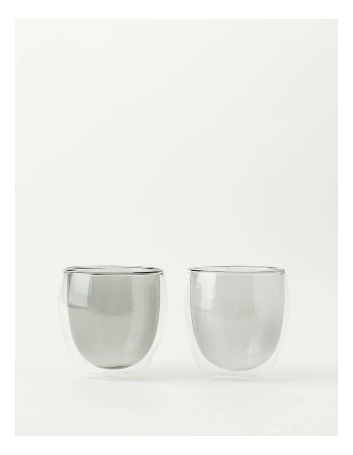 250ML Set Of 2 Double Wall Glass Grey - Image 3