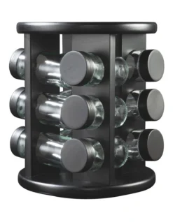 Spice Stand 12 Jar In Black
