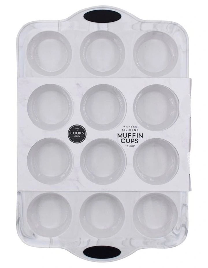 Marble Silicone 12 Cup Muffin Pan In White Marble - Image 2