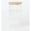 3 Teir Glass Jar With Bamboo Lid