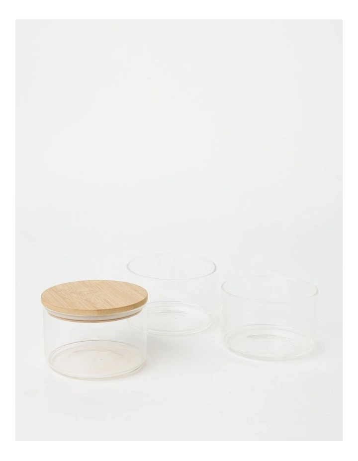 3 Teir Glass Jar With Bamboo Lid - Image 2