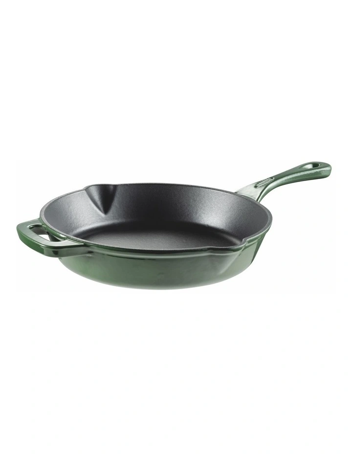 Olive Cast Iron Frypan 26cm In Heritage Green - Image 2