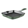 Olive Cast Iron Grill Pan 26cm In Heritage Green