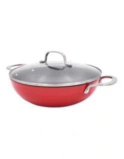 Colours Wok With Lid 28cm In Red