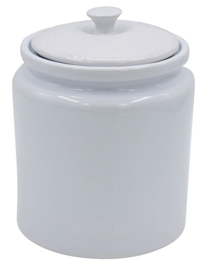 Olive Cookie Jar In White - Image 2