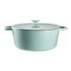 ID Pastel Cast Iron Round Casserole With Lid 28cm In Mint