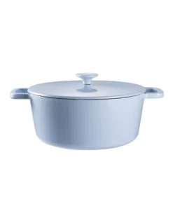 ID Pastel Cast Iron Casserole With Lid 28cm In Sky Blue