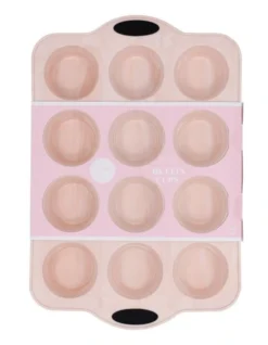 Marble Silicone Muffin Pan 12 Cup In Pink