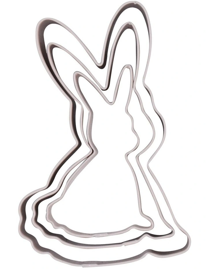 Bunny Cookie Cutters Set Of 3 In Pink - Image 2