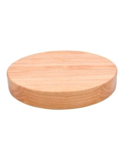 Round Chopping Board Rubberwood 38x38x6cm In Natural