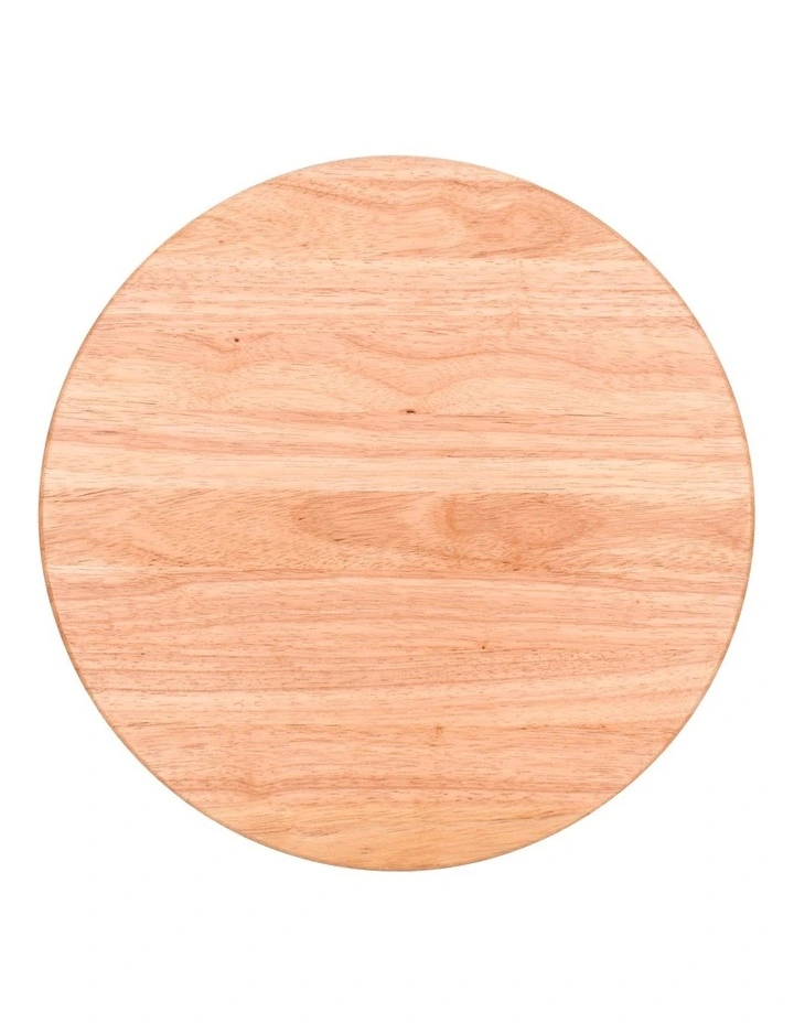 Round Chopping Board Rubberwood 38x38x6cm In Natural - Image 2