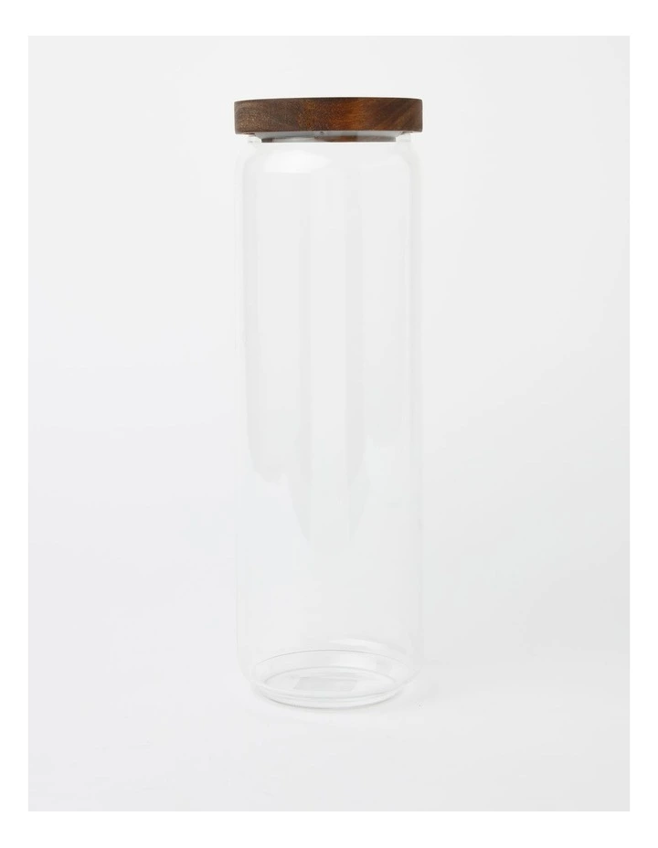 Glass Storage Jar With Acacia Lid 1550ml In Bamboo