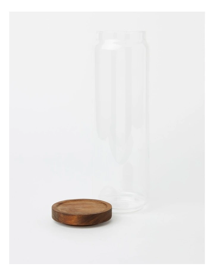 Glass Storage Jar With Acacia Lid 1550ml In Bamboo - Image 2