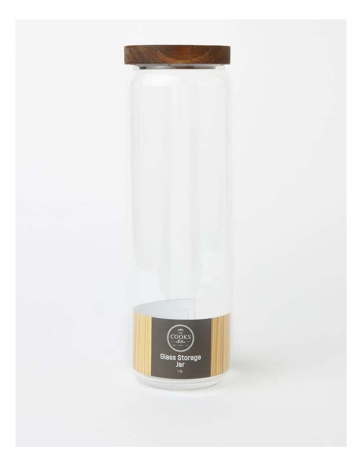 Glass Storage Jar With Acacia Lid 1550ml In Bamboo - Image 5